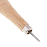 Maxbell 4pcs Wood Sewing Stitching Awl Leather Round Edge Slicker  for Leather Craft