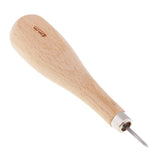 Maxbell 4 Pieces Wooden Handle Leather Stitcher Sewing Steel Awl for Leather Crafts