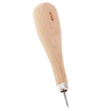 Maxbell 4pcs Wood Sewing Stitching Awl Leather Round Edge Slicker  for Leather Craft