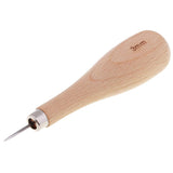 Maxbell 4pcs Wood Sewing Stitching Awl Leather Round Edge Slicker  for Leather Craft