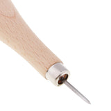 Maxbell 4 Pieces Wooden Handle Leather Stitcher Sewing Steel Awl for Leather Crafts