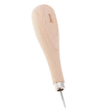 Maxbell 4pcs Wood Sewing Stitching Awl Leather Round Edge Slicker  for Leather Craft