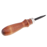 Maxbell 3pcs Leathercraft Edge Beveler Skiving Craft Tool with Wood Burnisher
