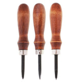 Maxbell 3pcs Leathercraft Edge Beveler Skiving Craft Tool with Wood Burnisher