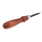 Maxbell 3pcs Leathercraft Edge Beveler Skiving Craft Tool with Wood Burnisher