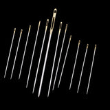Maxbell 12Pcs/set Steel Hand Sewing Needles for Embroidery Cross Stitch Gold Eye