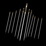 Maxbell 12Pcs/set Steel Hand Sewing Needles for Embroidery Cross Stitch Gold Eye