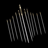 Maxbell 12Pcs/set Steel Hand Sewing Needles for Embroidery Cross Stitch Gold Eye