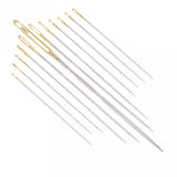 Maxbell 12Pcs/set Steel Hand Sewing Needles for Embroidery Cross Stitch Gold Eye
