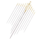 Maxbell 12Pcs/set Steel Hand Sewing Needles for Embroidery Cross Stitch Gold Eye