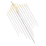 Maxbell 12Pcs/set Steel Hand Sewing Needles for Embroidery Cross Stitch Gold Eye