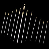 Maxbell 12Pcs/set Steel Hand Sewing Needles for Embroidery Cross Stitch Gold Eye