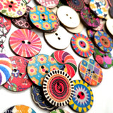 Maxbell 200Pcs 2 Holes Painted Flower Sewing Wooden Button for Clothes Accessories