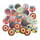 Maxbell 200Pcs 2 Holes Painted Flower Sewing Wooden Button for Clothes Accessories