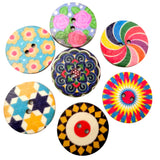 Maxbell 200Pcs 2 Holes Painted Flower Sewing Wooden Button for Clothes Accessories