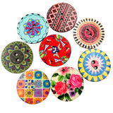 Maxbell 200Pcs 2 Holes Painted Flower Sewing Wooden Button for Clothes Accessories