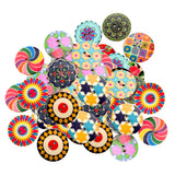 Maxbell 200Pcs 2 Holes Painted Flower Sewing Wooden Button for Clothes Accessories