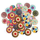 Maxbell 200Pcs 2 Holes Painted Flower Sewing Wooden Button for Clothes Accessories