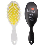 Maxbell Maxbell Fashion English Letter Hairbrush Round Hair Brush Straightener Comb Black