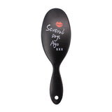 Maxbell Maxbell Fashion English Letter Hairbrush Round Hair Brush Straightener Comb Black