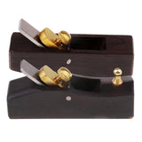 Maxbell 2pcs Leathercraft Wood Flat Curved Sole Skiver Plane Safety Skife Cutter