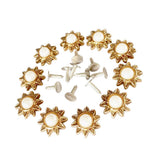 Maxbell 20 Sets Pearl Sunflower Studs Rivets Spikes for DIY Shoes Bags Decor 14mm