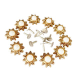 Maxbell 20 Sets Pearl Sunflower Studs Rivets Spikes for DIY Shoes Bags Decor 14mm