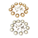 Maxbell 20 Sets Pearl Sunflower Studs Rivets Spikes for DIY Shoes Bags Decor 14mm