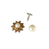 Maxbell 20 Sets Pearl Sunflower Studs Rivets Spikes for DIY Shoes Bags Decor 14mm