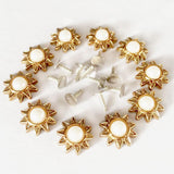 Maxbell 20 Sets Pearl Sunflower Studs Rivets Spikes for DIY Shoes Bags Decor 14mm