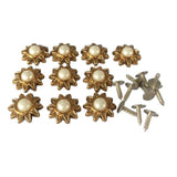 Maxbell 20 Sets Pearl Sunflower Studs Rivets Spikes for DIY Shoes Bags Decor 14mm