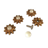 Maxbell 20 Sets Pearl Sunflower Studs Rivets Spikes for DIY Shoes Bags Decor 14mm