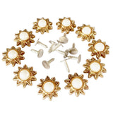Maxbell 20 Sets Pearl Sunflower Studs Rivets Spikes for DIY Shoes Bags Decor 14mm