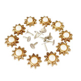 Maxbell 20 Sets Pearl Sunflower Studs Rivets Spikes for DIY Shoes Bags Decor 14mm