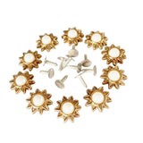 Maxbell 20 Sets Pearl Sunflower Studs Rivets Spikes for DIY Shoes Bags Decor 14mm
