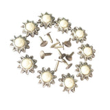 Maxbell 20 Sets Pearl Sunflower Studs Rivets Spikes for DIY Shoes Bags Decor 14mm