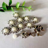 Maxbell 20 Sets Pearl Sunflower Studs Rivets Spikes for DIY Shoes Bags Decor 14mm