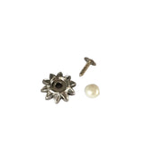 Maxbell 20 Sets Pearl Sunflower Studs Rivets Spikes for DIY Shoes Bags Decor 14mm