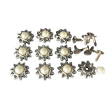 Maxbell 20 Sets Pearl Sunflower Studs Rivets Spikes for DIY Shoes Bags Decor 14mm