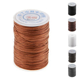 2 Roll Waxed Polyester Braided Thread with Beeswax for Leather Craft Sewing