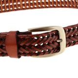 Maxbell 2pcs Men Woven Hollowed-out Adjustable Waist Belts Waistbands Light Coffee