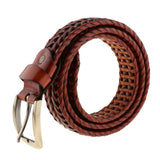 Maxbell 2pcs Men Woven Hollowed-out Adjustable Waist Belts Waistbands Light Coffee