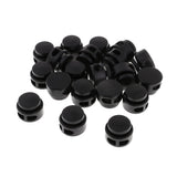 Maxbell 20pcs Plastic Non-slip Double Hole String Cord Locks for Shoelace Bag Decor