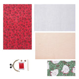 Maxbell DIY Purse Sewing Material Handmade Fabric Bag Embroidery Kit Red