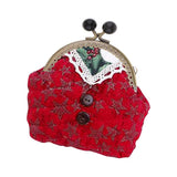Maxbell DIY Purse Sewing Material Handmade Fabric Bag Embroidery Kit Red