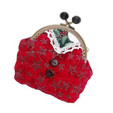 Maxbell DIY Purse Sewing Material Handmade Fabric Bag Embroidery Kit Red