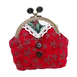 Maxbell DIY Purse Sewing Material Handmade Fabric Bag Embroidery Kit Red