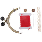 Maxbell DIY Purse Sewing Material Handmade Fabric Bag Embroidery Kit Red