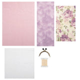Maxbell DIY Purse Sewing Material Handmade Fabric Bag Embroidery Kit Light Purple