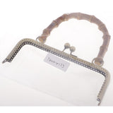 Maxbell 2pcs Bamboo Handle Metal Frame Kiss Clasp Lock for DIY Handbag Purse Bronze